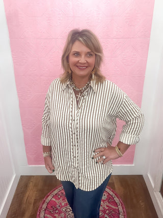 The Cocoa Stripe Blouse