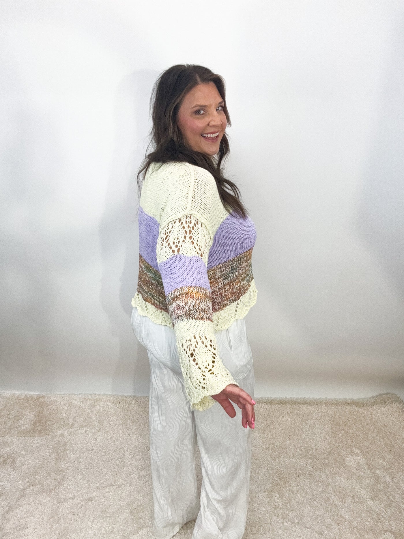 Lavender Fields Colorblock Sweater