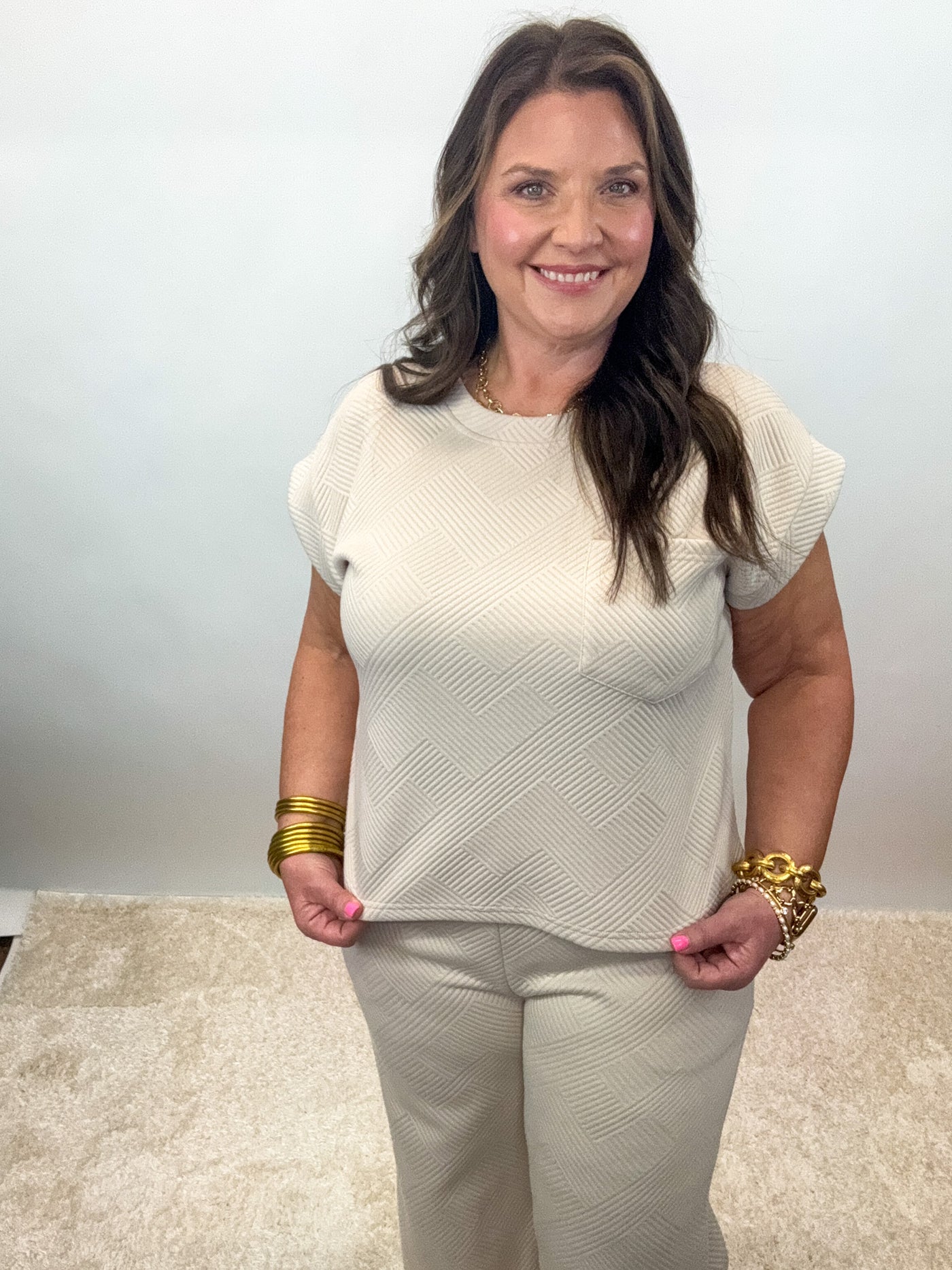 Meira Textured Taupe Top
