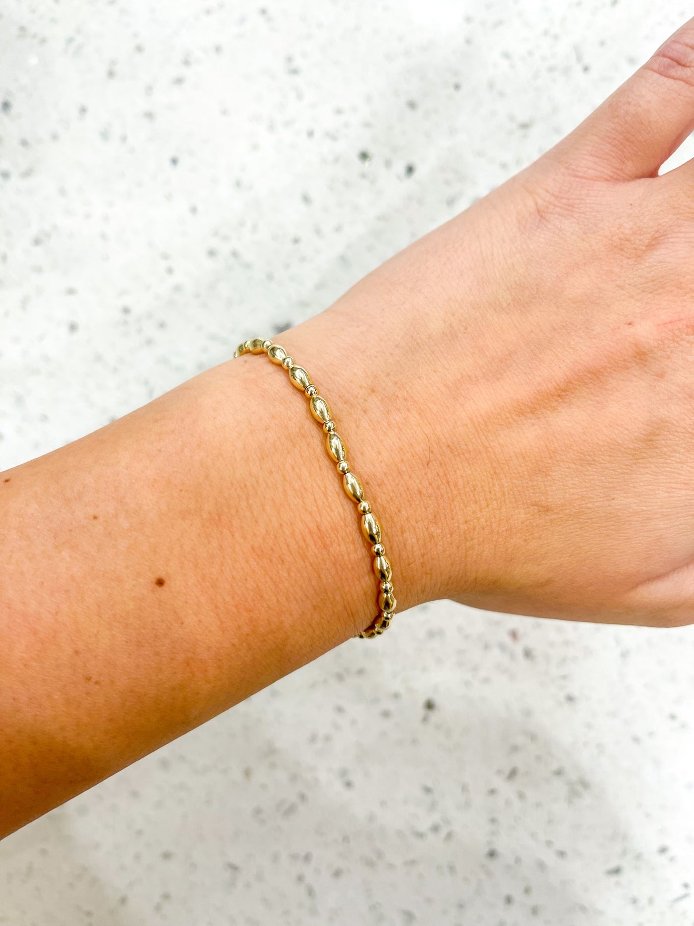Harmony Grateful Pattern 2.5mm Bead Bracelet - Gold