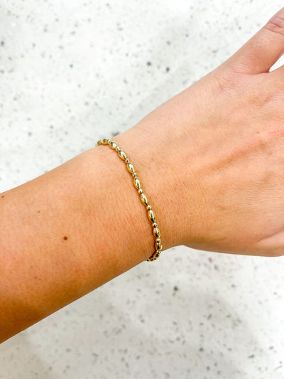 Harmony Grateful Pattern 2.5mm Bead Bracelet - Gold