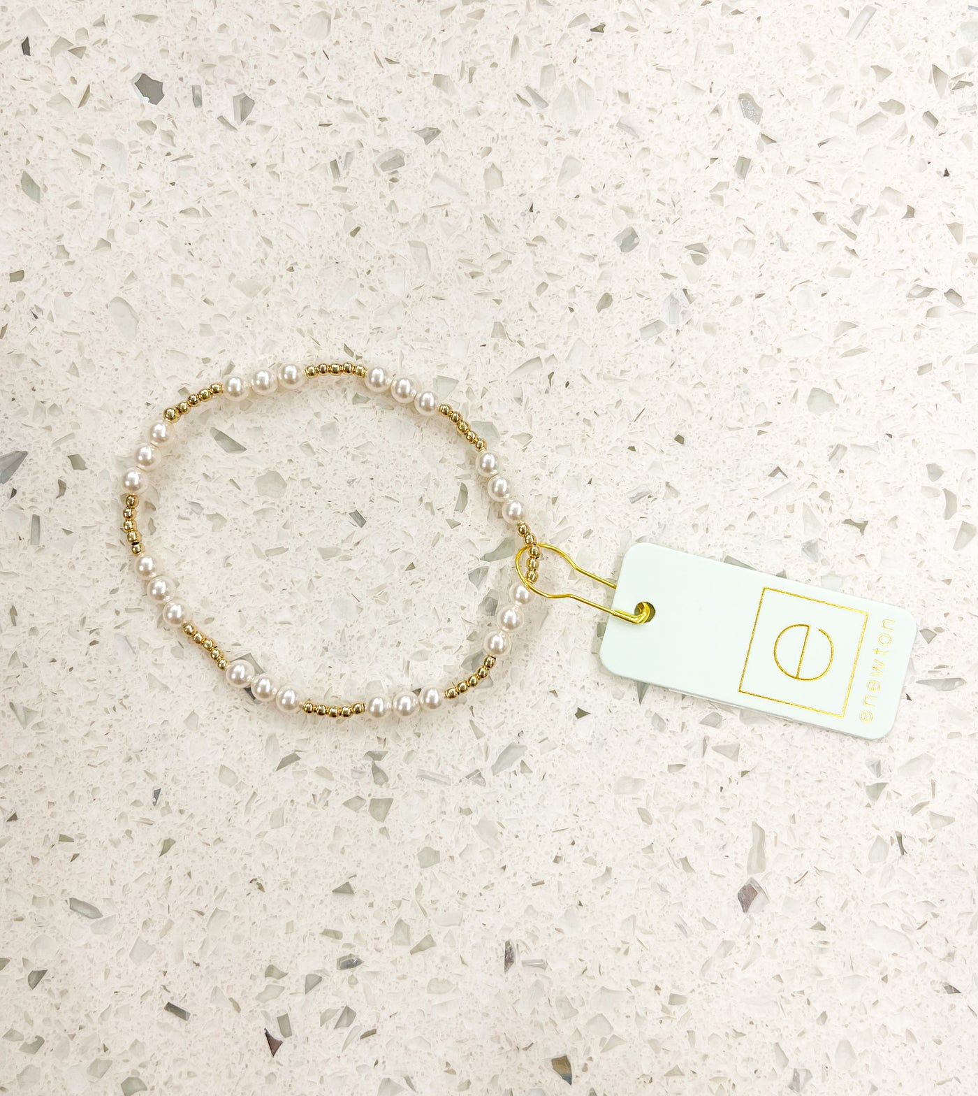 Classic Joy Pattern 4mm Bracelet - Pearl