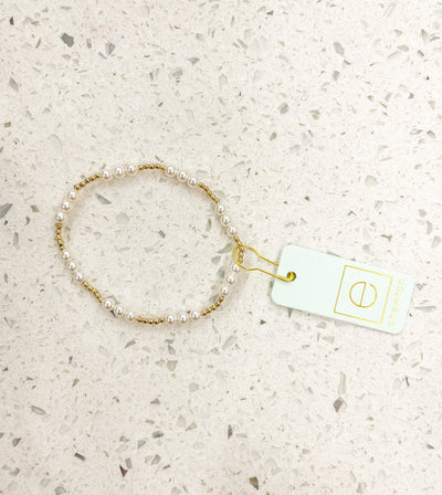 Classic Joy Pattern 4mm Bracelet - Pearl