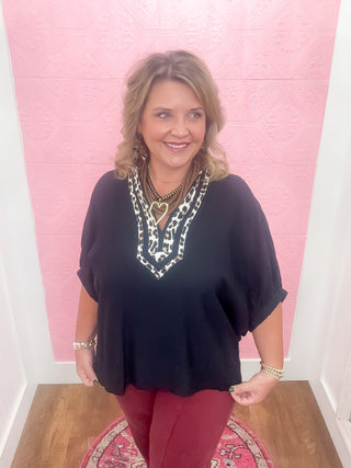 Wild At Brunch Blouse | Black