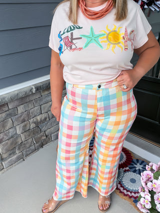 Soft Days Gingham Jeans