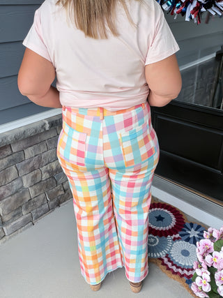 Soft Days Gingham Jeans