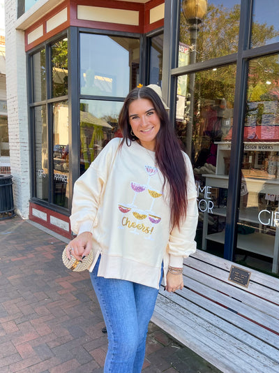Cheers! Sequin Sweatshirt