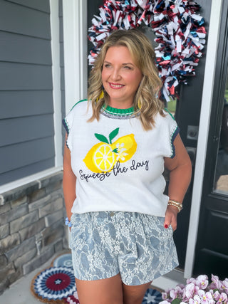 "Squeeze the Day" Graphic Sweater