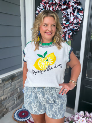 "Squeeze the Day" Graphic Sweater