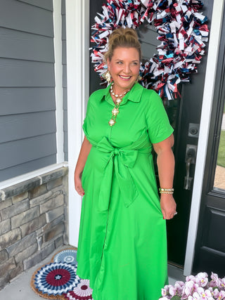 Green with Envy Midi Dress