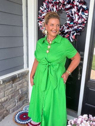 Green with Envy Midi Dress