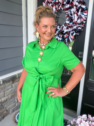 Green with Envy Midi Dress