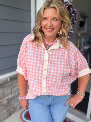 Mixed in Pink Blouse