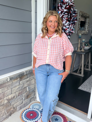 Mixed in Pink Blouse