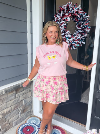 Norah Floral Tiered Ruffle Mini Skirt