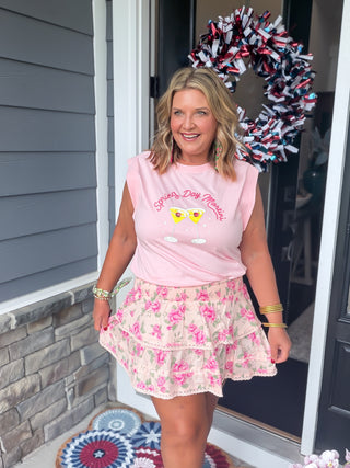 Norah Floral Tiered Ruffle Mini Skirt