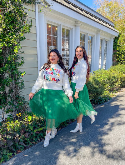 Festive Pleated Tulle Skirt