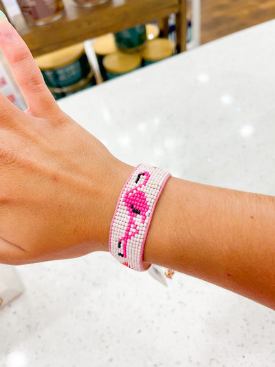 "Flamingo" Beaded Bracelet