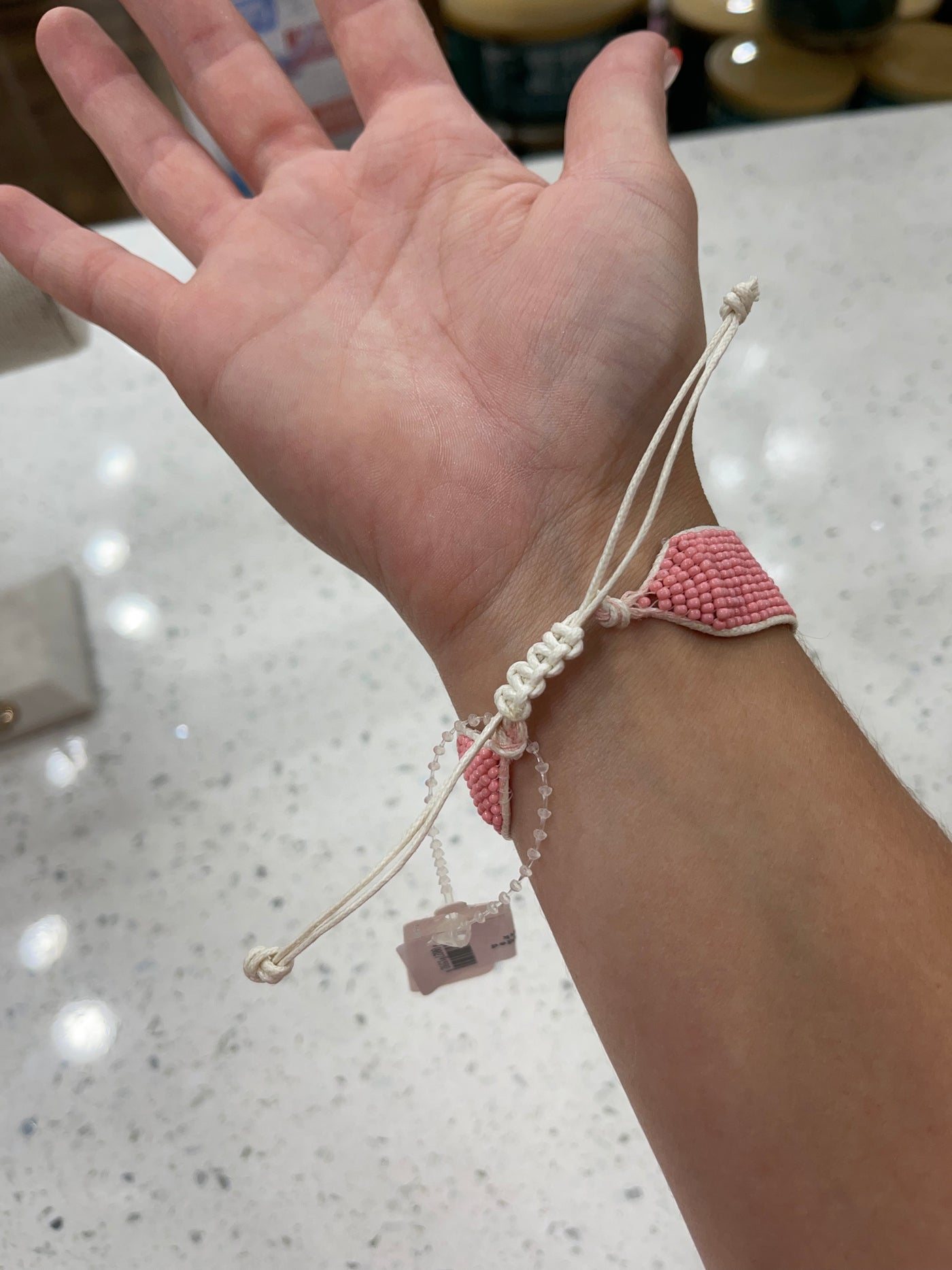 "Love" Beaded Bracelet Pink