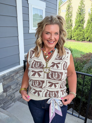 horseshoe and bows sweater vest