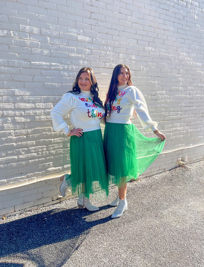 Festive Pleated Tulle Skirt