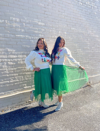 Festive Pleated Tulle Skirt