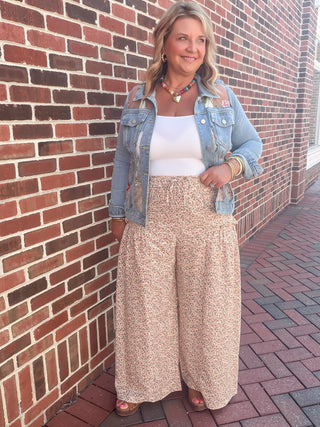 floral palazzo wide leg pants