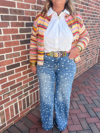 saige polk dot denim jeans
