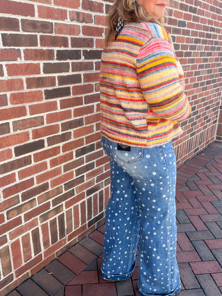 Chic in Spots | High-Rise Polka Dot Wide Leg Jeans