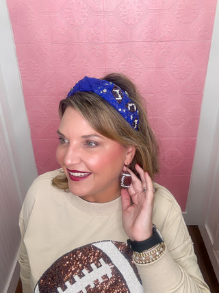 Kickoff & Cuffs Knit Top, large sequin football, brown football on front, sweatshirt, crewneck, soft, fall, football, queen of sparkles