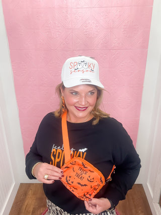 Feeling Spooky Halloween Sweatshirt, black sweatshirt, crew neck. feeling spooky embrodery, soft, oversized, halloween