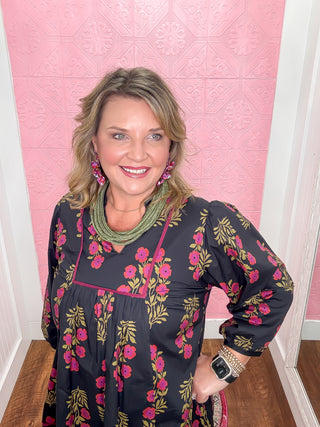 Blooms After Dark Babydoll Dress