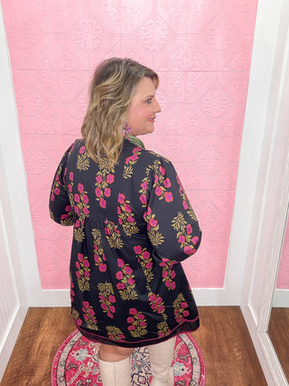 Blooms After Dark Babydoll Dress