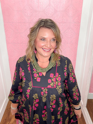 Blooms After Dark Babydoll Dress