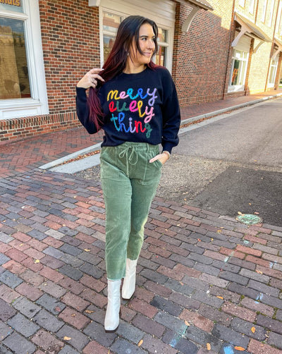 Merry Everything Black Sweater