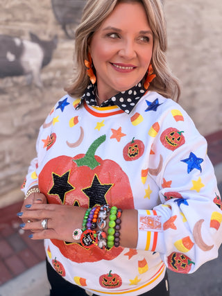 Queen Of Sparkles | White Pumpkin Icon Sweatshirt