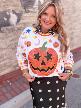 Queen Of Sparkles | White Pumpkin Icon Sweatshirt