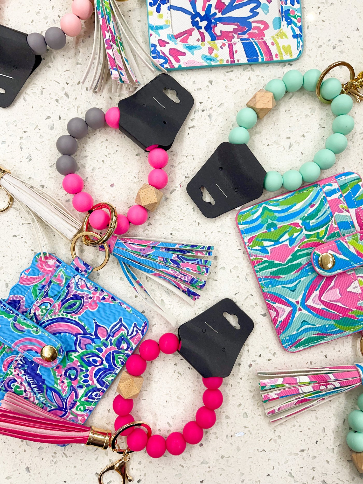 Lt. Pink Bead Keychain