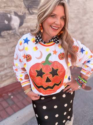 Queen Of Sparkles | White Pumpkin Icon Sweatshirt