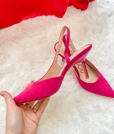 Barbie Slingback Pink Suede Heel