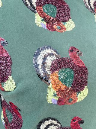 Queen Of Sparkles | Dark Green Turkey Sweatshirt