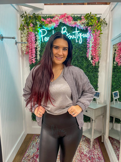 Onyx Faux Leather Sculpture Leggings