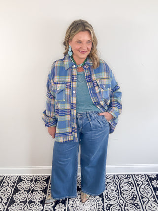 The Fireside Plaid Shacket | Sky