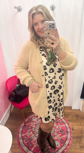 tan long cardigan