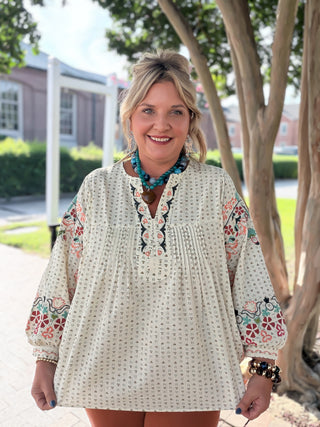 Soft Meadow Embroidered Blouse