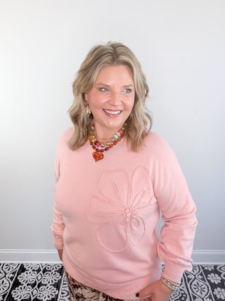 pink floral sweater