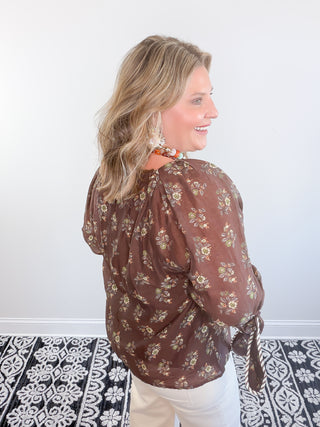 Whispers in Brown Blouse