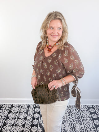 Whispers in Brown Blouse