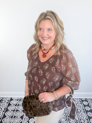 Whispers in Brown Blouse
