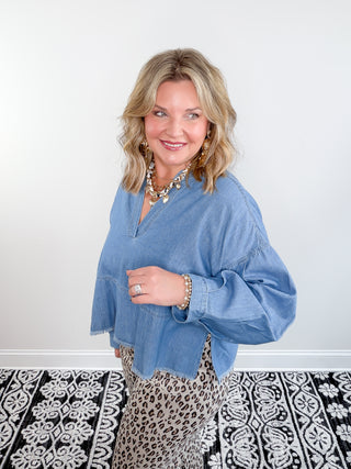 Blue Jean Beauty Top